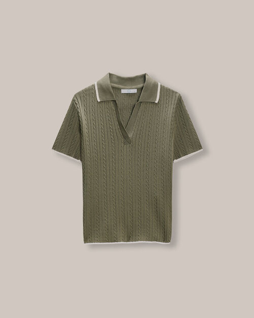 Polo Cropped De Punto Verde